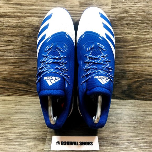 NWOB Adidas Men's Icon V Bounce Royal/White Baseball Cleats- Sz 10.5 - Picture 3 of 10